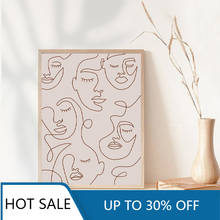 Woman Face Single Line Drawing Wall Art Canvas Painting Posters Prints Minimalist Feminist Wall Decor Aesthetic Home Decoration 2024 - buy cheap