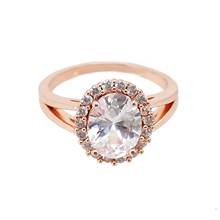 Fashion Women Jewelry Rose Gold finger Ring Elegant Crystal Rhinestones Ring For Women Accessories Bride Wedding Party Ring Gift 2024 - buy cheap