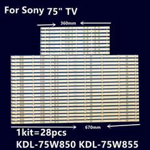 100% Новый 28 шт/комплект светодиодный полоски для SONY 75 ТВ KDL 75W850 KDL 75W855 KDL-75W850 KDL-75W855 2024 - купить недорого