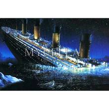 Pintura de diamante cuadrado completo 5D DIY "Titanic", conjunto de bordado de paisaje cuadrado 3D, punto de cruz, mosaico de diamantes, Decoración, regalo, arte 2024 - compra barato