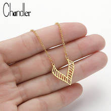 Chandler Stainless Steel Necklace Raw V Shape Pendant Geometric Charm Findings Chain Necklace 3 Colors Minimalist Colier Chokers 2024 - buy cheap