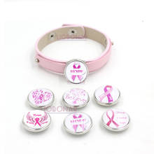 6 peças botões de clareamento de peito, joias para contenção de cães, bracelete de couro rosa intercambiável com botão de clareamento de mama 2024 - compre barato