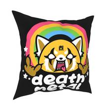 Death Metal Aggretsuko-funda de almohada Retsuko, decoración de cojines para el sofá, poliéster, estampado a doble cara 2024 - compra barato