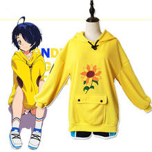 Ohto Ai Cosplay Anime WONDER EGG PRIORITY Yellow Hooded pullover Sweatshirt Unisex Casual Suits Sportswear Wig Halloween costume 2024 - buy cheap