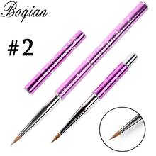 BQAN 1pcs Kolinsky Sable Brush Acrylic Nail Art Brush Nail Art Brush Blue Metal Crystal Acrylic #2 2024 - buy cheap