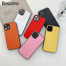 Boucho-funda con patrón de cuero mate para iPhone, carcasa suave Vintage para iPhone 12 Mini 11 pro Max, X, XR, XS Max, 7, 8, 6 Plus 2024 - compra barato