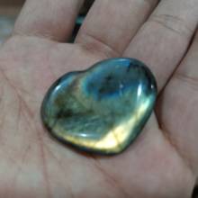 Piedra lunar de cristal labradorita Natural, piedras de Palma curativa, piedra de cuarzo, con forma de corazón, para fabricación de joyas 2024 - compra barato