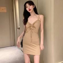 Sexy V Neck Slim Dress Women V Neck Sling Dress Sexy Sleeveless Summer Dress 2024 - buy cheap