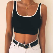 Sexy Fashion Womens Sleeveless Tank Tops Vest Halter Tank Tops  Casual Female Square Collar Backless Crop Top Tee Black Vest 2024 - buy cheap