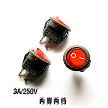 Interruptor basculante redondo pequeño rojo 2 pines 2 interruptor basculante 3A/250 V 6A/125 V 10 piezas 2024 - compra barato