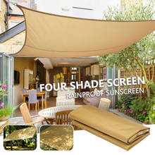 Shade Sail Shelter Camp Waterproof Shade Screen Awning Shade Canopy Gazebo Square 3-4 People Beige Camping Cloth Moisture Proof 2024 - buy cheap
