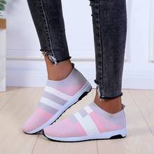 Women's Casual Vulcanized Shoes Woman Mesh Sneakers 2020 Women Knitted Flat Ladies Slip On Female Footwear Plus Size 947 2024 - buy cheap