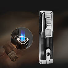 HONEST Camping Kitchen Butane Gas Cigarette Cigar Lighter Windproof Lighter Triple Jet Flame Torch Cigar Unusual Lighter 2024 - buy cheap