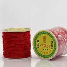 DoreenBeads-Cuerda de hilo de terileno de 1mm, nudo chino rojo hecho a mano, DIY, fabricación de encuentra brazaletes de joyería, 1 rollo (90 metros/rollo) 2024 - compra barato