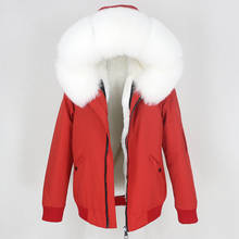 MENINA BONITA 2021 Women Waterproof Bomber Parka Real Fur Coat Winter Jacket Women Natural Fox Fur Collar Hood Warm Outerwear 2024 - buy cheap