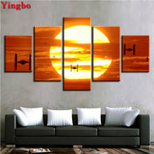 5D full round Square Diamond Embroidery Living Room Decor 5pcsset Sunset landscape Diamond Painting Cross-Stitch Kits 2024 - buy cheap