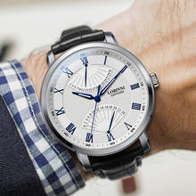 LOBINNI-reloj de cuarzo con zafiro para hombre, cronógrafo de marca de lujo, resistente al agua, de cuero, a la moda 2024 - compra barato