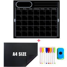 Weekly Monthly Planner Calendar Magnetic Black Board Kids Kitchen Fridge Wall Sticker Erasable Memo Message Writing Dry Erase 2024 - buy cheap