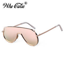 Солнцезащитные очки WHO CUTIE оверсайз для мужчин и женщин, брендовые дизайнерские винтажные очки в большой оправе 90-х годов, солнцезащитные очки с зеркальными линзами для женщин, OM793, 2019 2024 - купить недорого