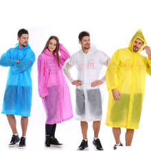 Capa de chuva transparente com capuz, casaco masculino e feminino eva para ambientes externos caminhadas à prova d'água fashion 2024 - compre barato