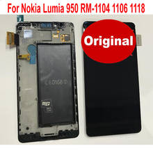 100% оригинал, новинка, для Nokia Lumia 950 RM-1104 1106, ЖК-дисплей, сенсорная панель, экран, дигитайзер, в сборе, с рамкой, стекло, сенсор 2022 - купить недорого