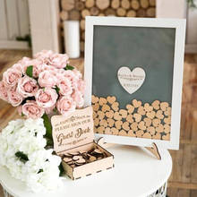 Livro de assinaturas personalizado com coração de madeira alternativo, quadro branco, livro de visitas para casamento 2024 - compre barato