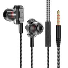 Olhveitra Wired Earphones In-Ear 3.5mm For Computer iPhone Samsung Earbuds Dual Drive Bass Stereo Sports Headset Gamer Handfree 2024 - buy cheap