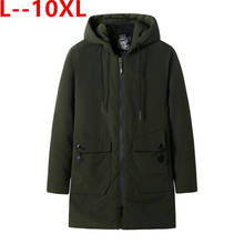 Куртка мужская стеганая размера плюс, утепленная хлопковая парка, большие размеры 6XL 5XL, 10XL 8XL, удобная зимняя одежда 2024 - купить недорого
