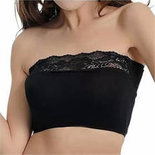 Hot Sale Fashion Sexy Womens Strapless Boob Tube Top Bandeau Bra Lace Modal Ladies 2024 - купить недорого