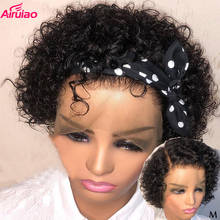 4x4 Pixie Blunt Cut Short Curly Bob Lace Front Wigs Human Hair 13x2 Full Lace Closure Wigs With Baby Hair 150% 180% Density Remy 2024 - buy cheap