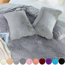 Fronha de pelúcia falsa, capa de almofada para cama com veludo decorativa 2024 - compre barato