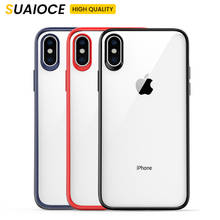 SUAIOCE-funda de lujo para iPhone, carcasa trasera de TPU suave y transparente a prueba de golpes para iPhone 11 Pro, XS, Max, X, XR, 7, 8 Plus 2024 - compra barato