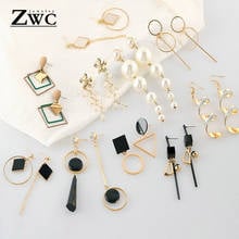 ZWC Fashion New Women's Acrylic Drop Earrings Hot Selling Long Metal Dangling Earrings Gift For Women Party Jewelry Brincos 2024 - buy cheap