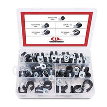 47Pcs Zinc Plated Steel Rubber Cushion Pipe Clamps Insulated Clamp Assortment Kit 1/4~5/8 inch (6mm - 16mm) Cable Clamp Pipe C 2024 - buy cheap