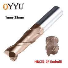 OYYU-fresadora de extremo de acero de tungsteno HRC55, fresadora de carburo sólido CNC, broca de corte Millinh, Centro de torneado, 1mm a 25mm 2024 - compra barato