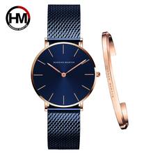 Dropshipping white Dial Watch Japan Quartz Simple Design Waterproof Rose Gold Stainless Steel Mesh Band Lady Watches for Women 2024 - buy cheap