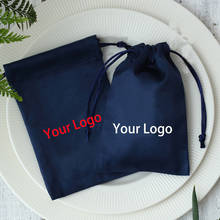 100pcs/Lot Custom Logo Print Pouch Velvet Jewelry Packaging Bag Customized With Your Logo 2024 - buy cheap