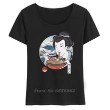 Vintage Ukiyoe Geisha Ramen Funny T Shirt Women Summer Casual Short Sleeve Tshirt Femme Kawaii Streetwear t-shirt 2024 - buy cheap