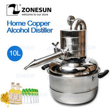 ZONESUN-Destilador de vino y cerveza para el hogar, máquina de agua, Kit de elaboración de rocío puro, destilador de acero inoxidable de 10L 2024 - compra barato