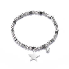 Charms Stainless Steel Bracelets For Woman Silver Color Little Star Pendant Adjustable Strand Bracelet Simple Jewelry Wholesale 2024 - buy cheap