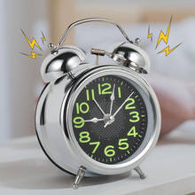 Alarm Clock Vintage Retro Silent Pointer Clocks Round Number Dual Bell Loud Alarm Clock Bedside Night Light Home Decors 2024 - buy cheap