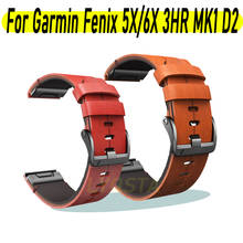 Correa de reloj de 26mm para Garmin Fenix 6X Pro 5X Plus, correa de cuero 3HR para Garmin D2 bravo/descenso mk1 Easyfit, pulsera de reloj inteligente 2024 - compra barato