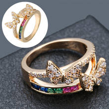 Zircon Luxurious Crystal Gifts Fashion Rose Gold Engagement Rings Beautiful Wedding Jewelry Women Ladies Ring Girls 2024 - buy cheap