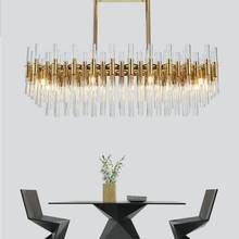 Lámpara de cristal postmoderna minimalista, creativa, con personalidad de lujo, edificio dúplex, villa, restaurante, sala de estar 2024 - compra barato