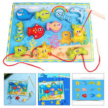 Wooden Fishing Toys Magnetic Puzzle Game Development Educational Toy Gifts 2024 - buy cheap