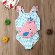 2019 Kids Baby Girls Goldfish Bowknot Swimwear Swimsuit Beachwear Bathing Suit One Piece Summer Toddler Children Clothes 2024 - buy cheap