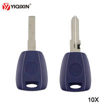 Yiqixin concha de chave transponder 10 embutida, para fiat 500 ducato, estojo de chave transponder com chip 22/gt15r, lâmina azul 2024 - compre barato