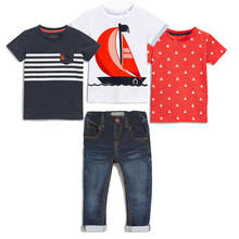 Conjuntos de roupas de verão para meninos, roupas de outono para crianças pequenas, roupa esportiva para crianças de 1-7 anos de idade, 4 peças 2024 - compre barato