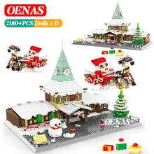 MOC Christmas Santa Claus Office Street View Snowman Christmas House Model Building Blocks Assembly Kids Toys For Children Gift 2024 - buy cheap