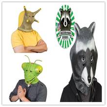 Fast delivery 2020 Animal Latex Masks Snail Mantis Raccoon Full Face Mask Adult Cosplay Prop Halloween Carnival Cosplay party 2024 - buy cheap